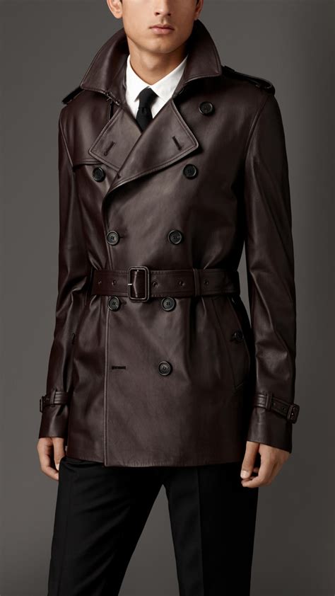 burberry leather trench coat mens|burberry oversized wool trench coat.